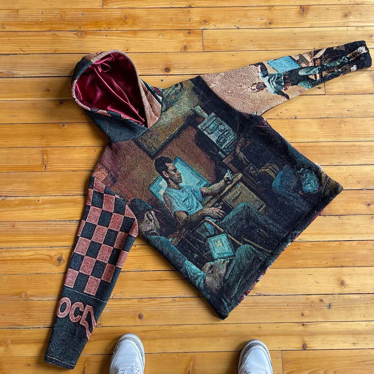 Fashionable personalized printed retro tapestry hoodie