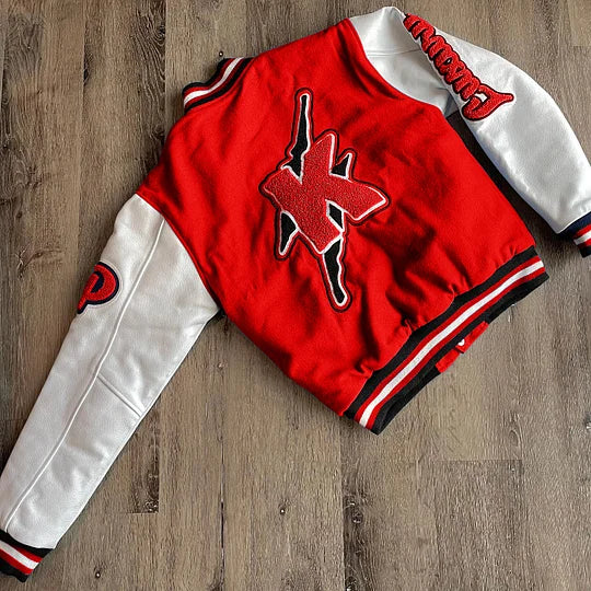 Retro Trendy Casual Printed Baseball Jacket