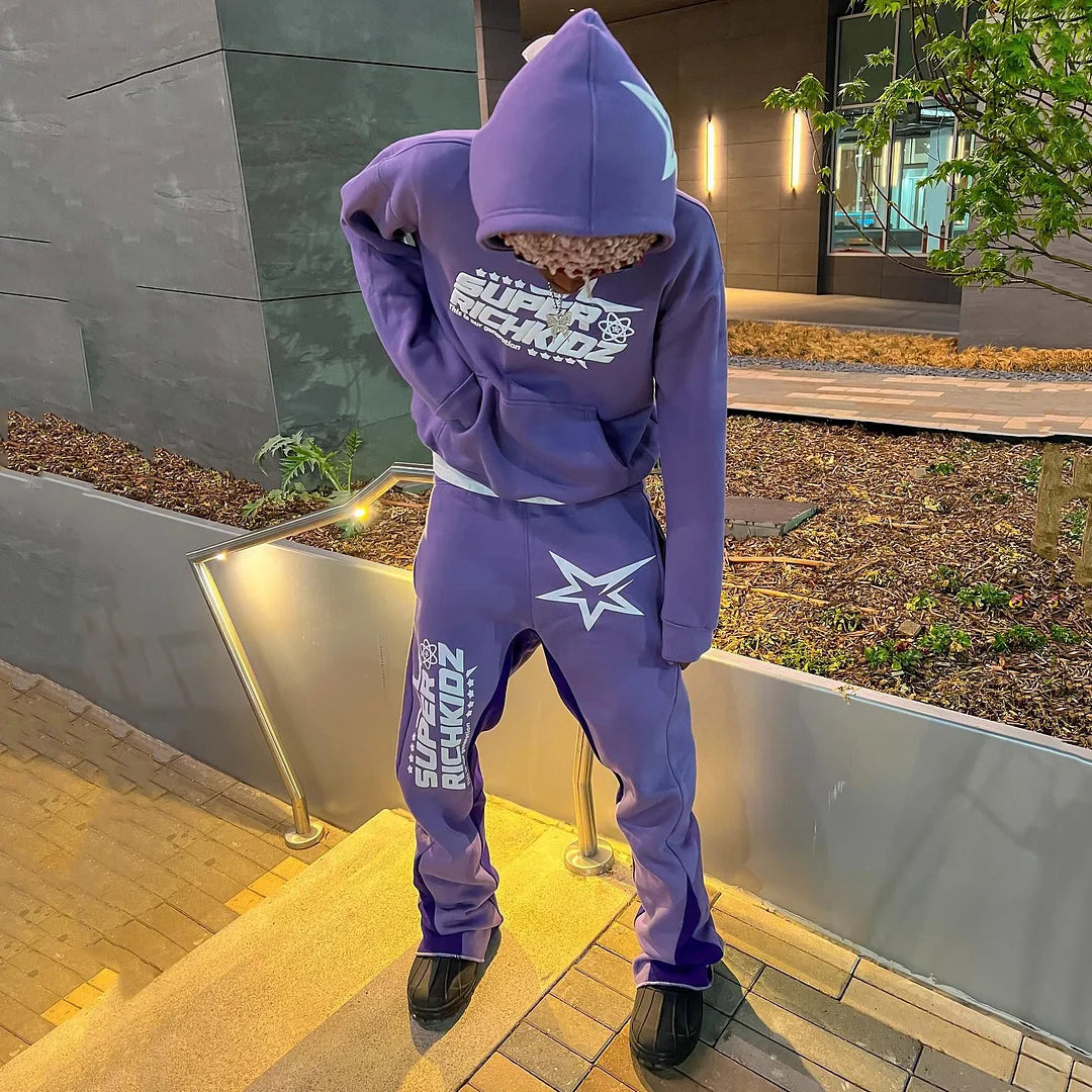 Alphabet & Pentagram Hoodie + Sweatpants Set