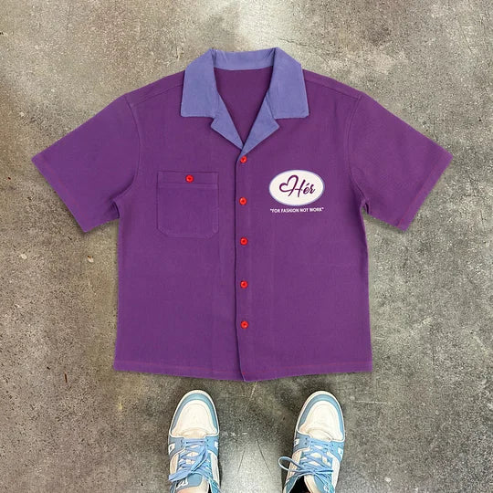Fashionable Contrast Printed Casual Shirt