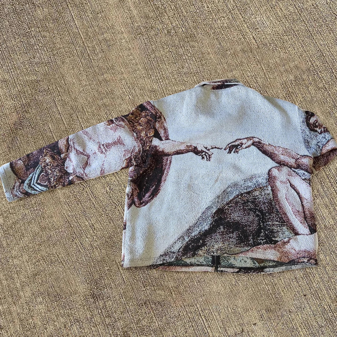 Tapestry Vintage Casual Zip Jacket