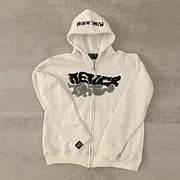 Trendy retro printed street hoodie