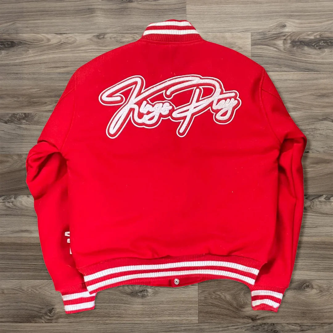 Retro trendy hip-hop baseball jacket