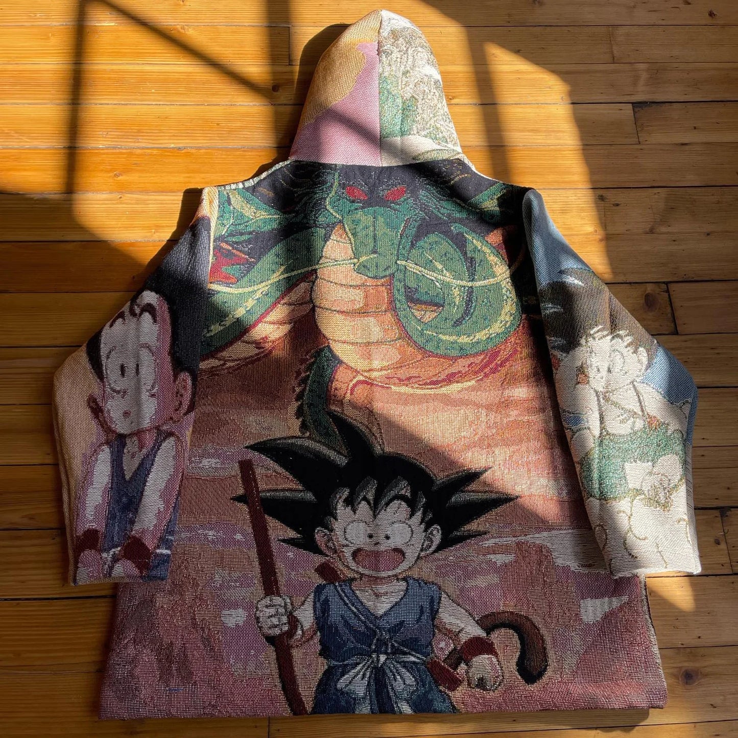 Retro anime graphic tapestry hoodie