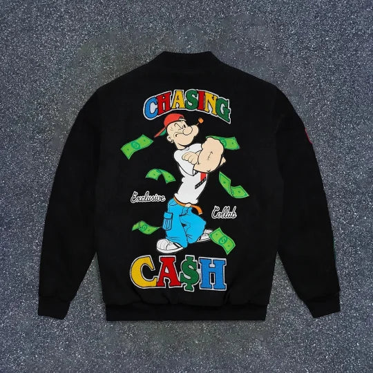 Trendy Cartoon Print Street Sports Jackets