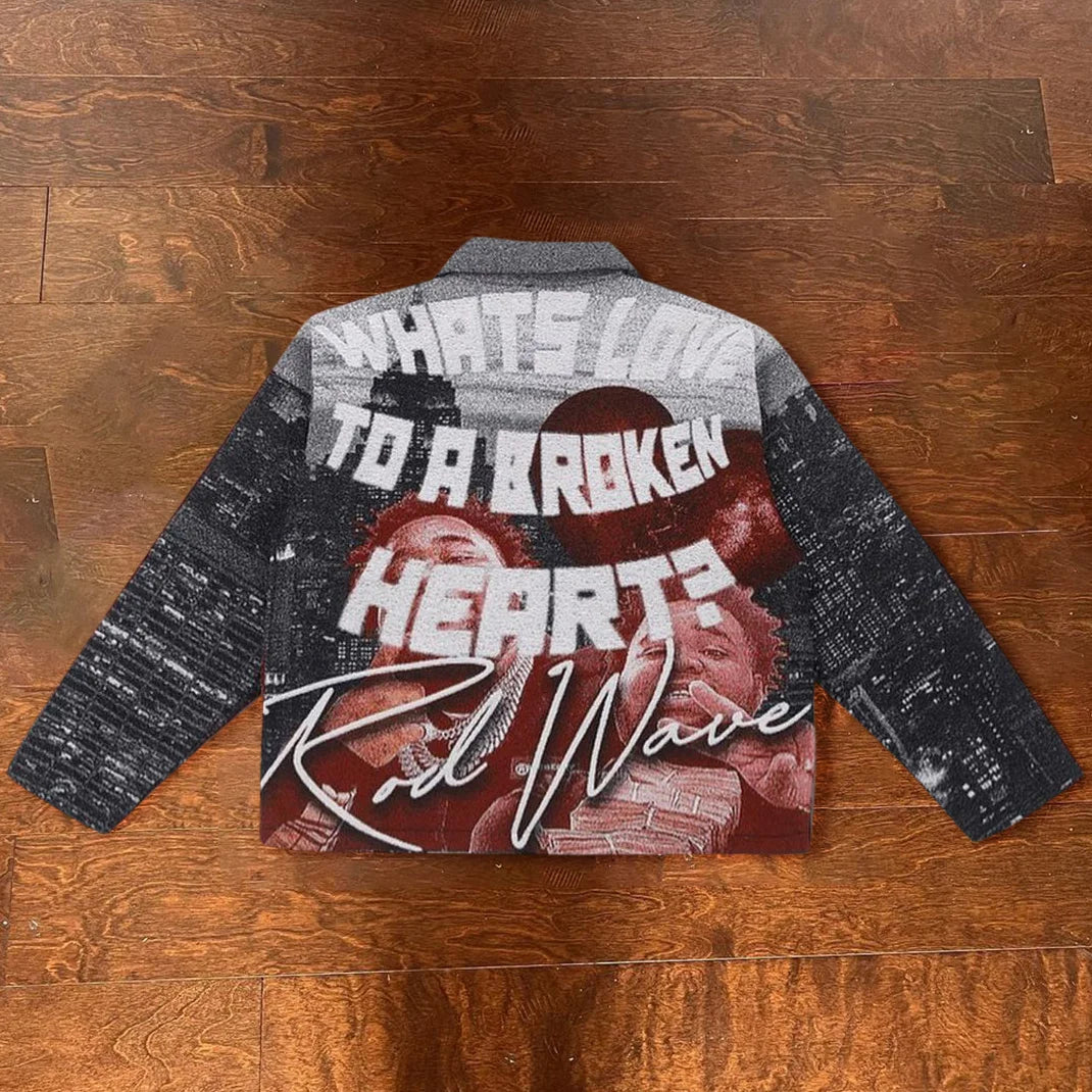Retro tapestry zipper trendy jacket