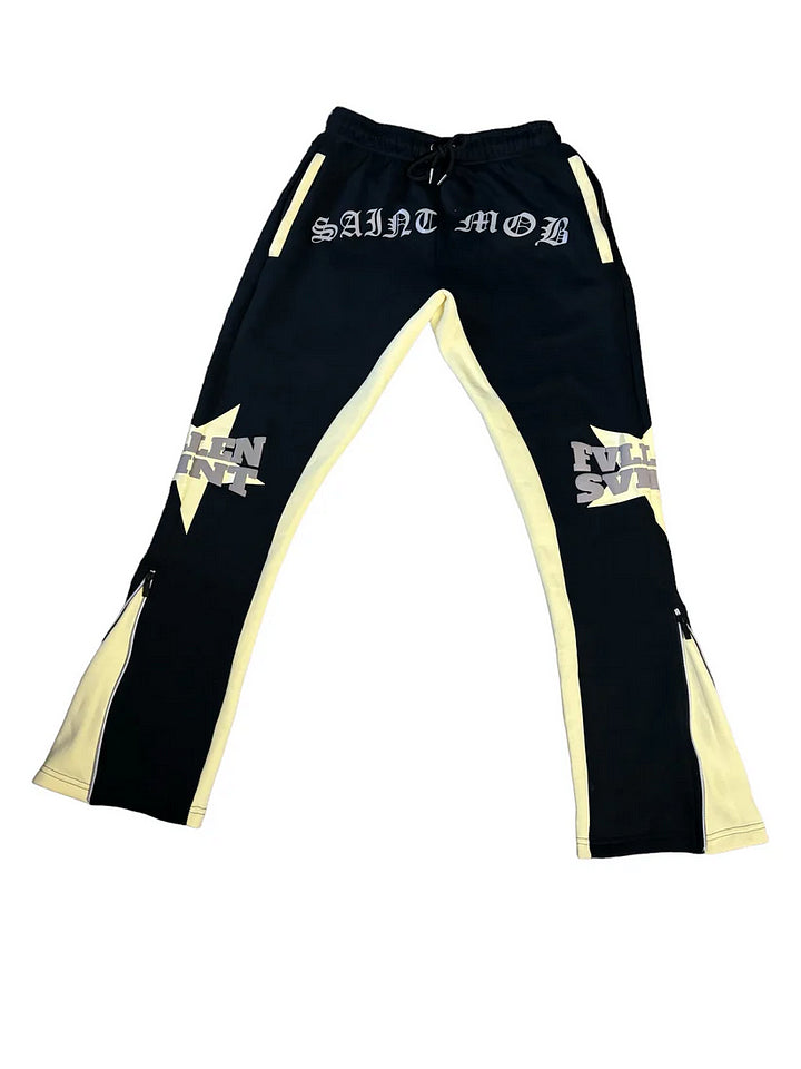 Street Style Printed Contrast Trousers