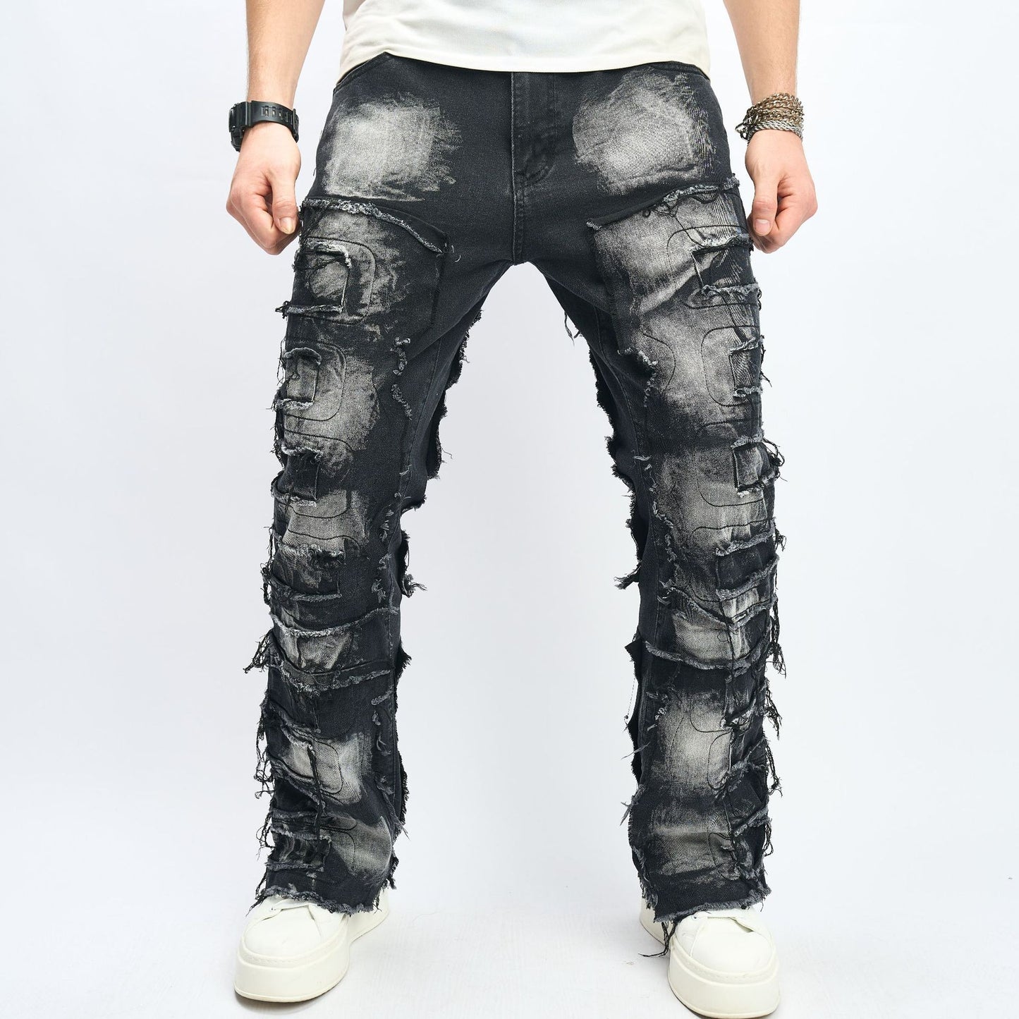Thermal Graphic Ripped Jeans
