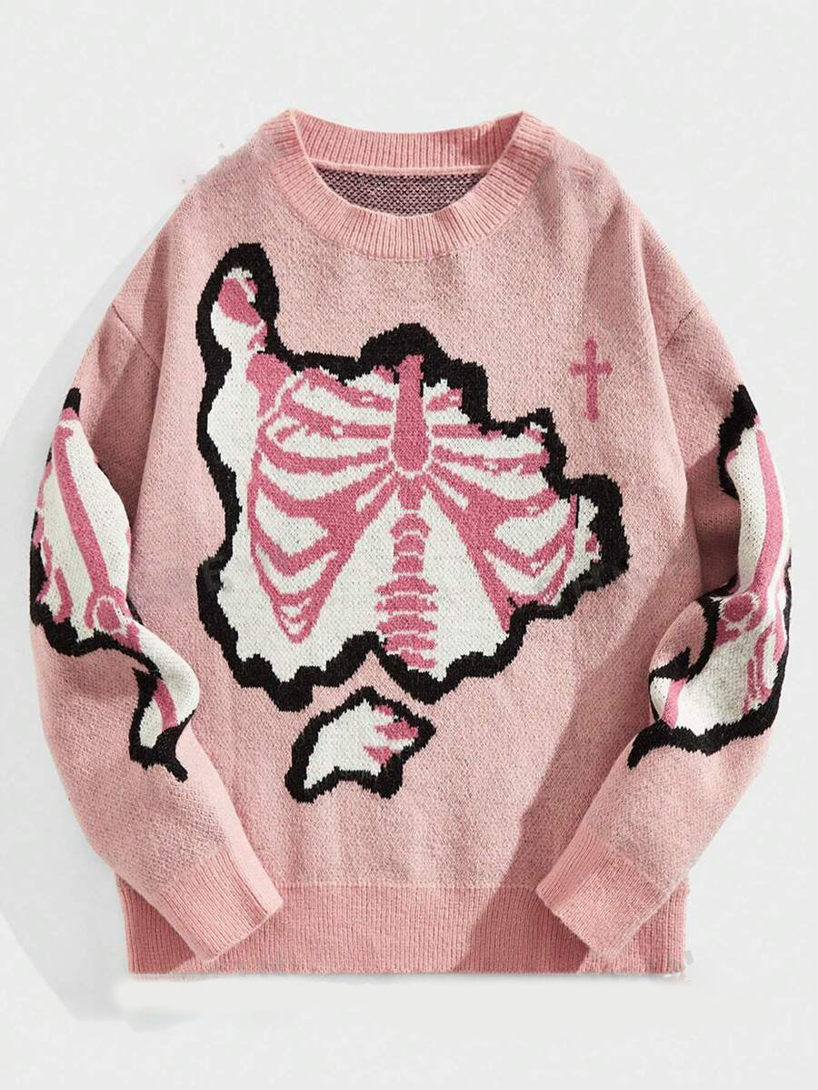 Loose Skeleton Crewneck Pullover