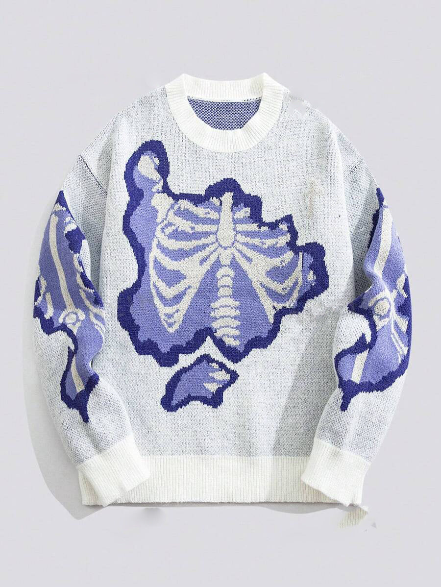 Loose Skeleton Crewneck Pullover