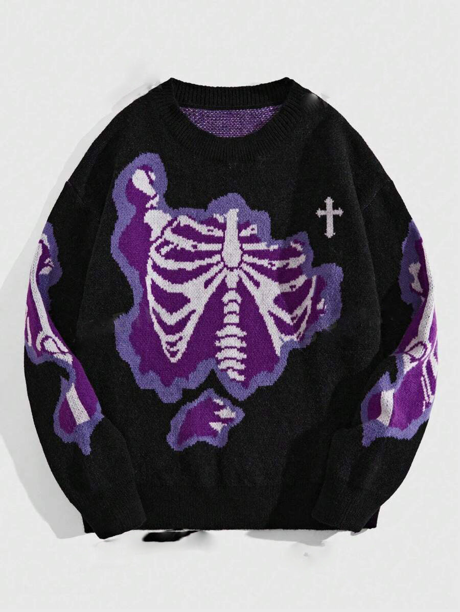 Loose Skeleton Crewneck Pullover