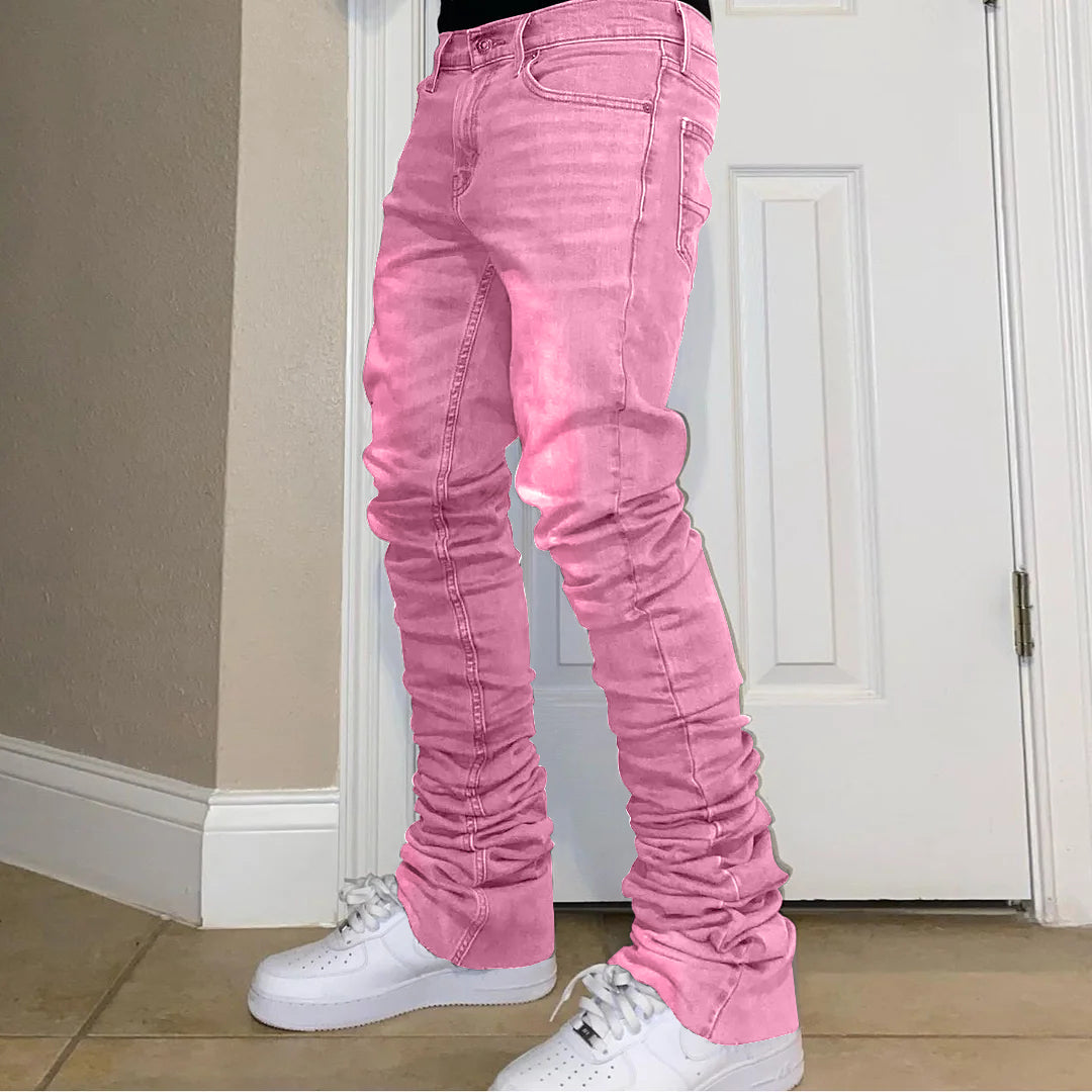 Vintage Pink Straight Street Pants Jeans