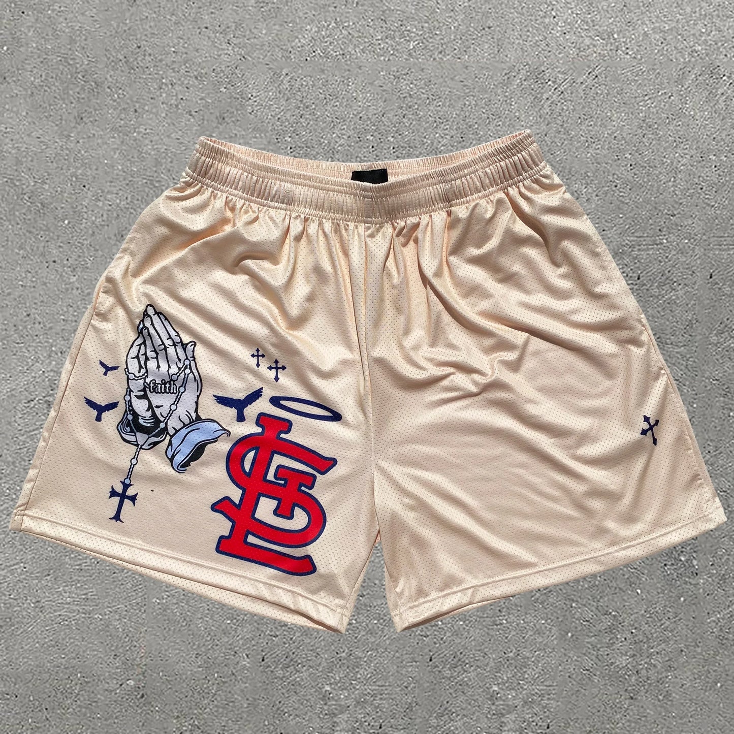 Casual Letters Print Sports Mesh Shorts