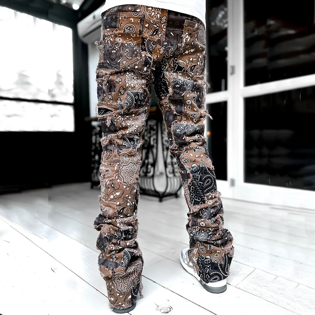 Cashew Pattern Jeans