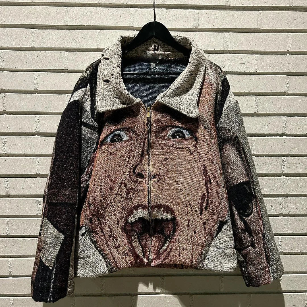 Trendy Expression Comfortable Lapel Tapestry Jacket