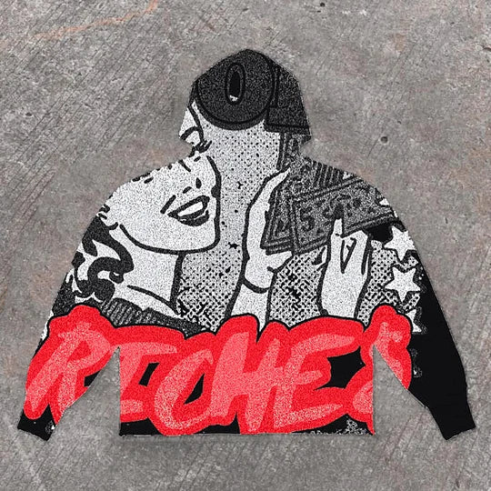 Riches Print Tapestry Long Sleeve Hoodies