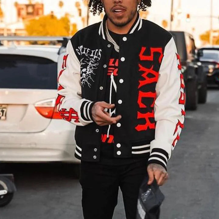 Grim Reaper Casual Street Baseball Jacket