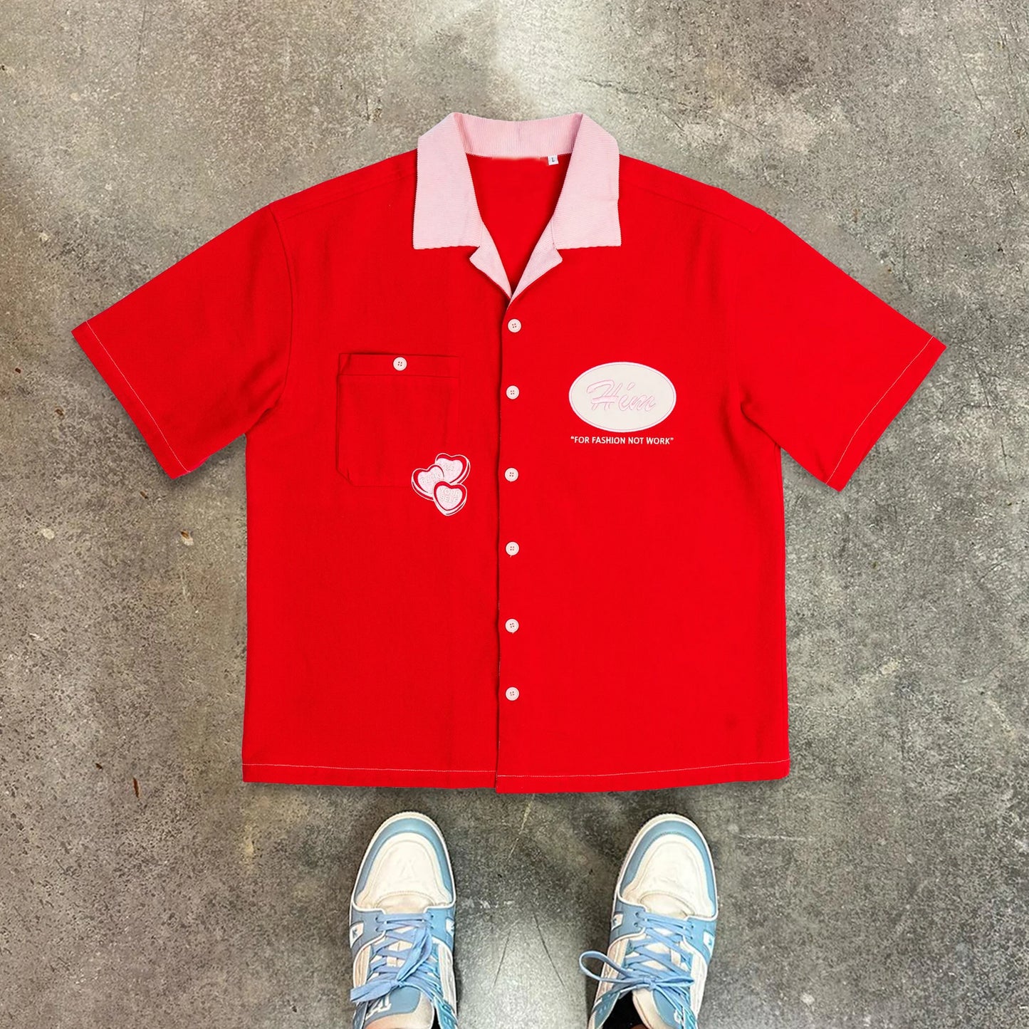 Personalized Street Style Contrast Print Shirt