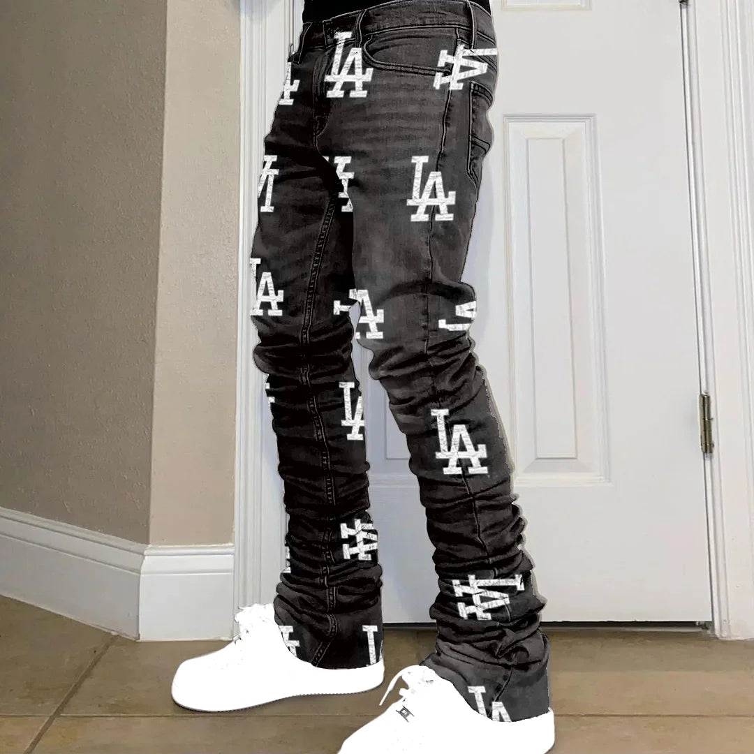 Tide brand fashion retro pile pants jeans
