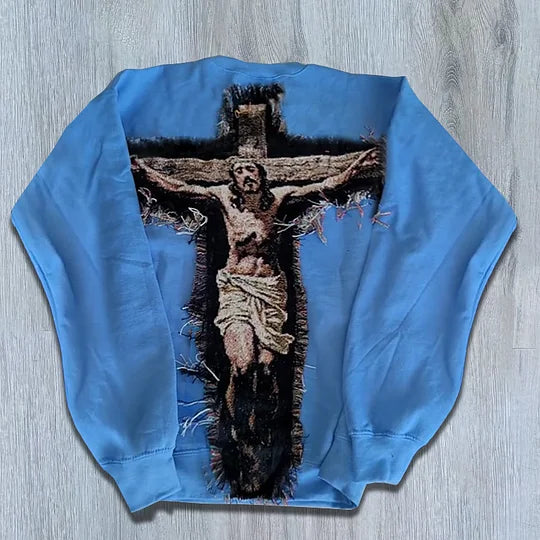 Vintage Crew Neck Tapestry Christian Sweatshirt