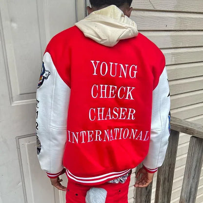 Personalized Mix Print Long Sleeve Baseball Jacket