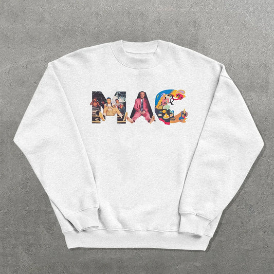 Casual Printed Crew Neck Sweatshirt