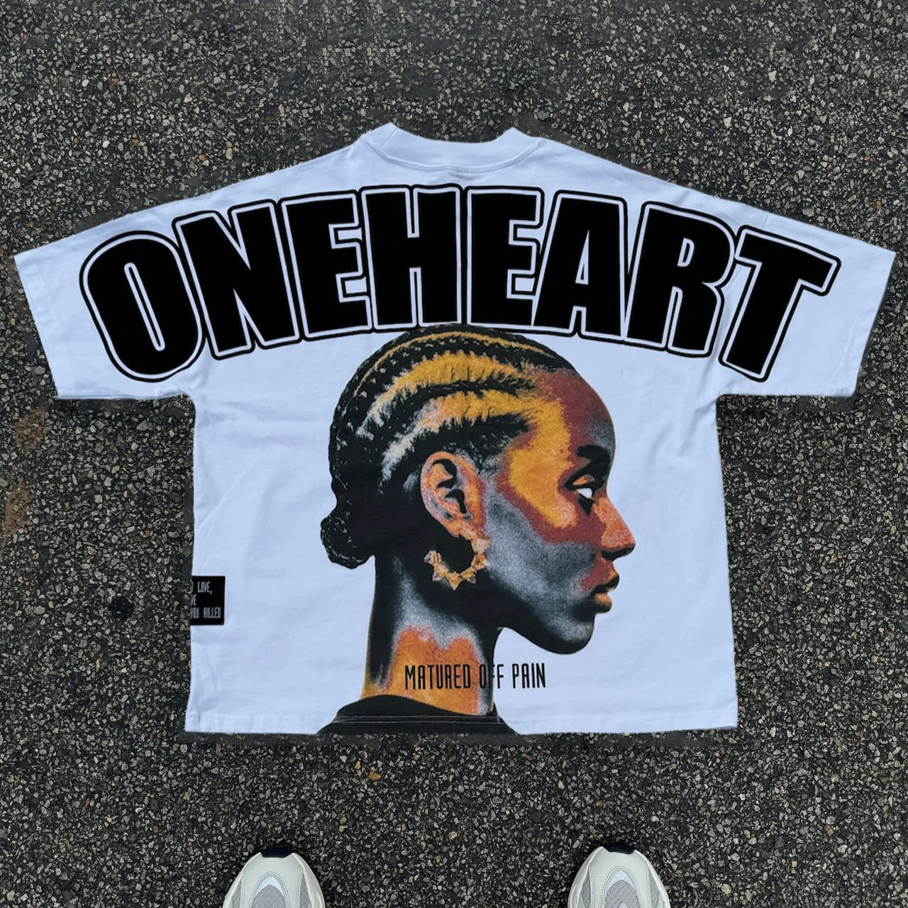 One Heart Print Short Sleeve T-Shirt