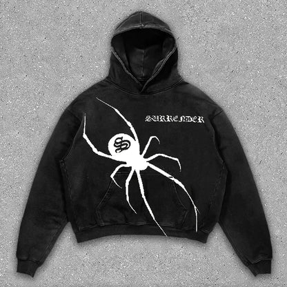 spider print oversized hoodie