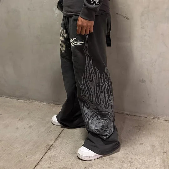 Flame casual streetwear trousers