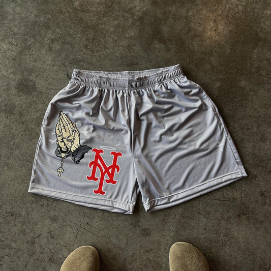 Praying Hands New York Mets Print Mesh Shorts