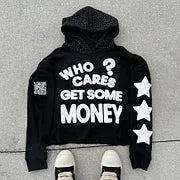 Fuck Money Printed Casual Street Hoodie