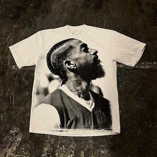 Nipsey Hussle Print Short Sleeve T-Shirt