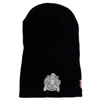 Tiger head and claw marks embroidered woolen outdoor warm hat knitted hat