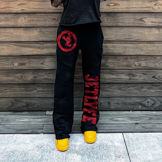 Stylish casual patched sweatpants