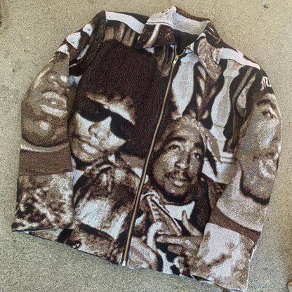 Hip Hop Rap Zip-Up Tapestry Jacket