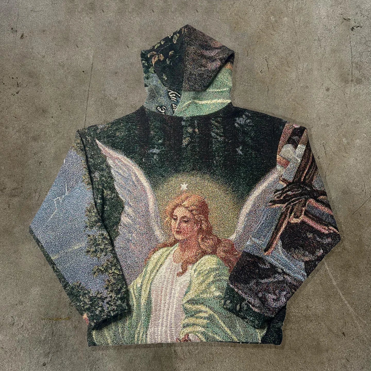 Guardian Angel Print Long Sleeve Hoodies