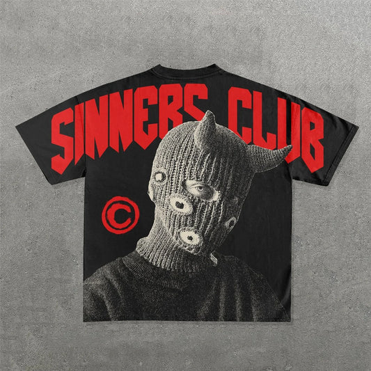 Sinners Club Print Short Sleeve T-Shirt