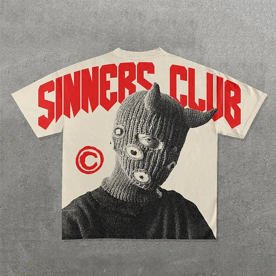 Sinners Club Print Short Sleeve T-Shirt