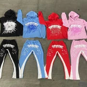 Spider Web Print Hoodie + Sweatpants Set