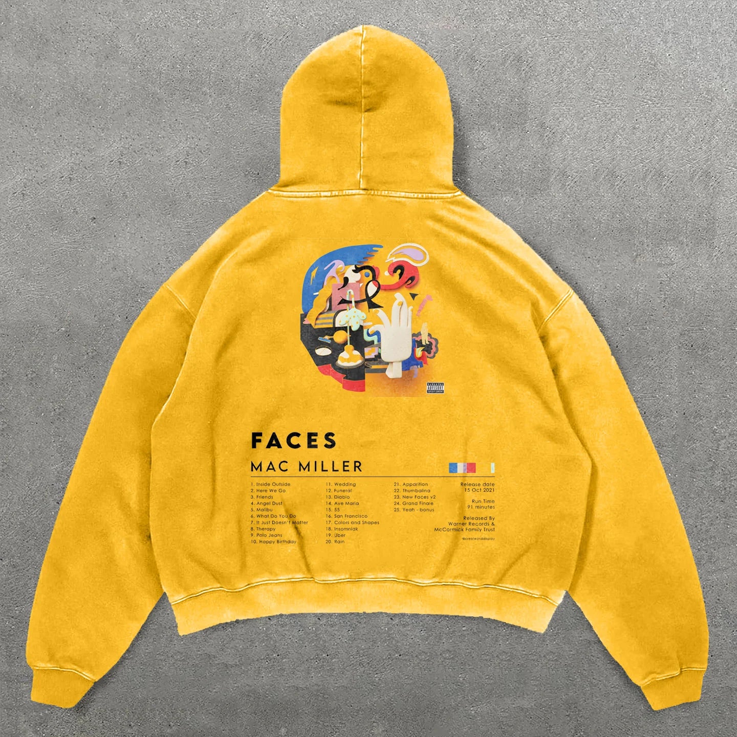 Faces Print Long Sleeve Hoodies