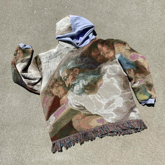 Jesus Tassel Vintage Tapestry Hoodie