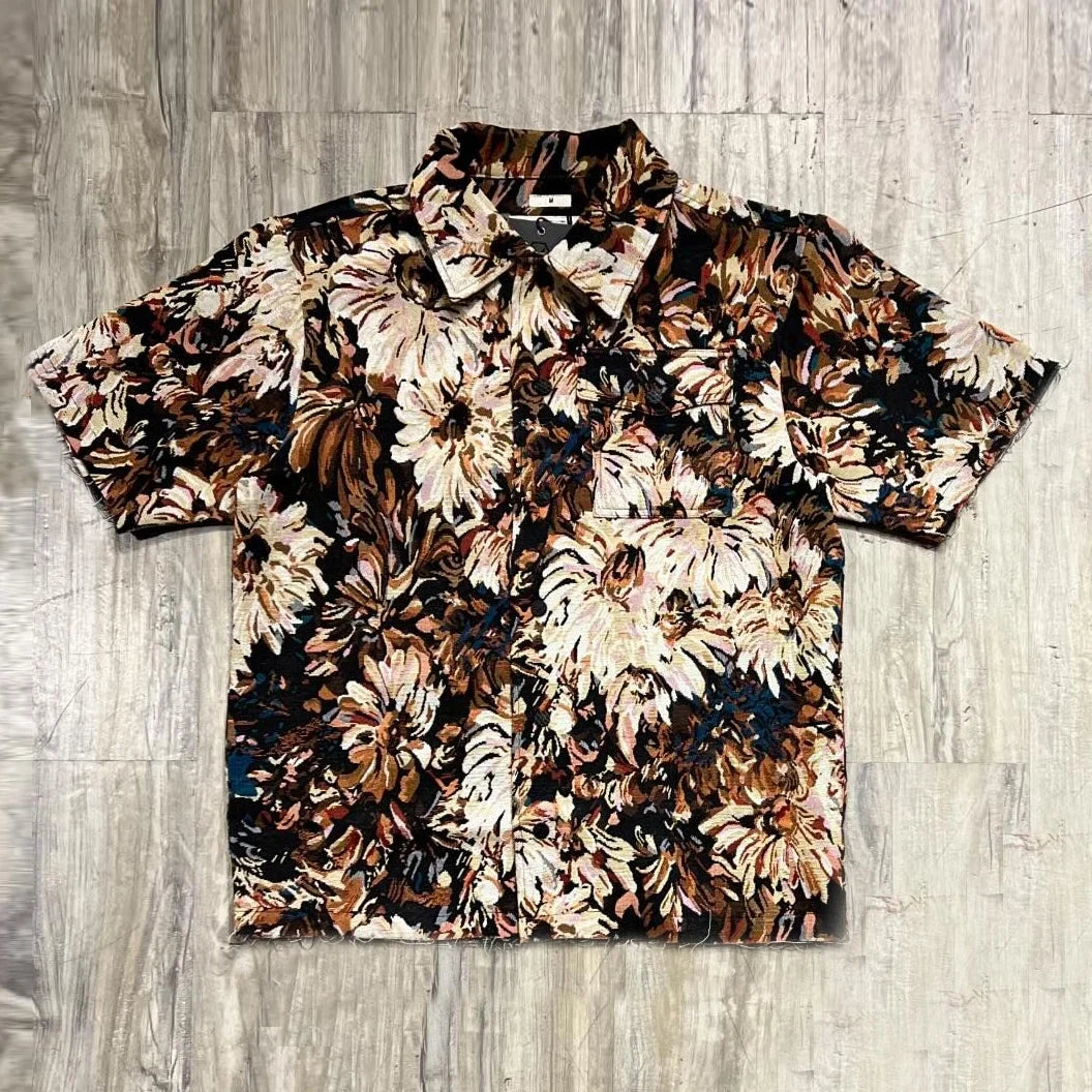 Vintage Chrysanthemum Lapel Shirt