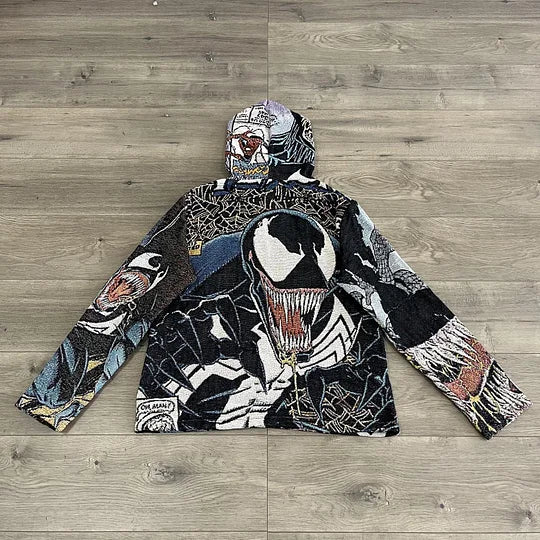 Venom Print Long Sleeve Hoodies