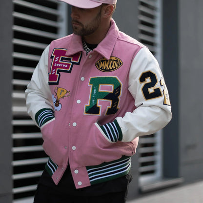 Casual Street Patchwork Baseball Jacket