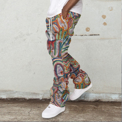 Trendy brand artistic casual printed trousers