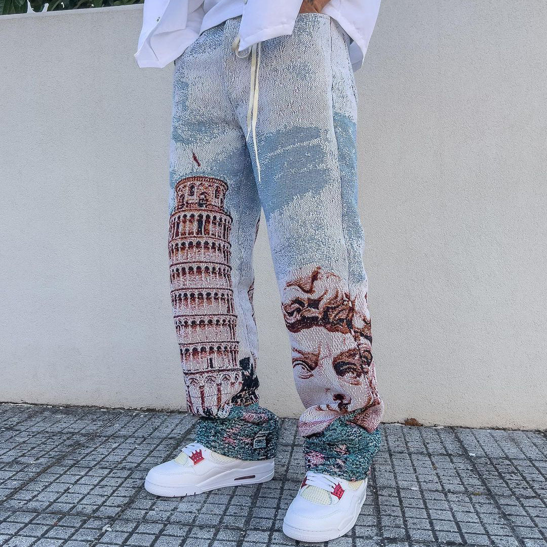 Retro Hip Hop Casual Fashion Tapestry Trousers $39.89 $55.00