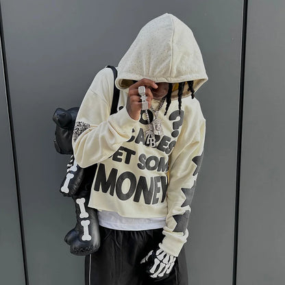 Fuck Money Printed Casual Street Hoodie