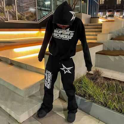 Alphabet & Pentagram Hoodie + Sweatpants Set