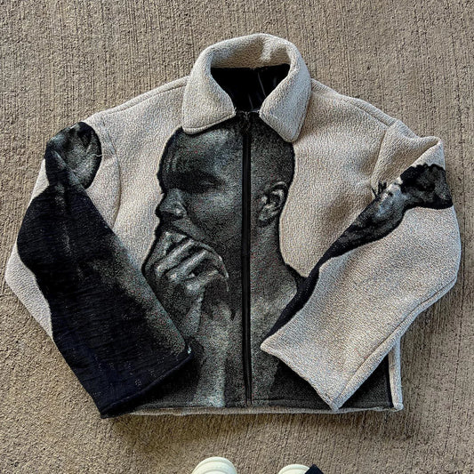 Hip Hop Rap Zip-Up Tapestry Jacket