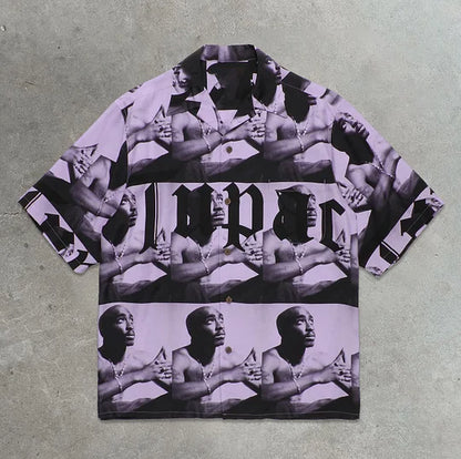 Rap Print Streetwear Vacation Shirt